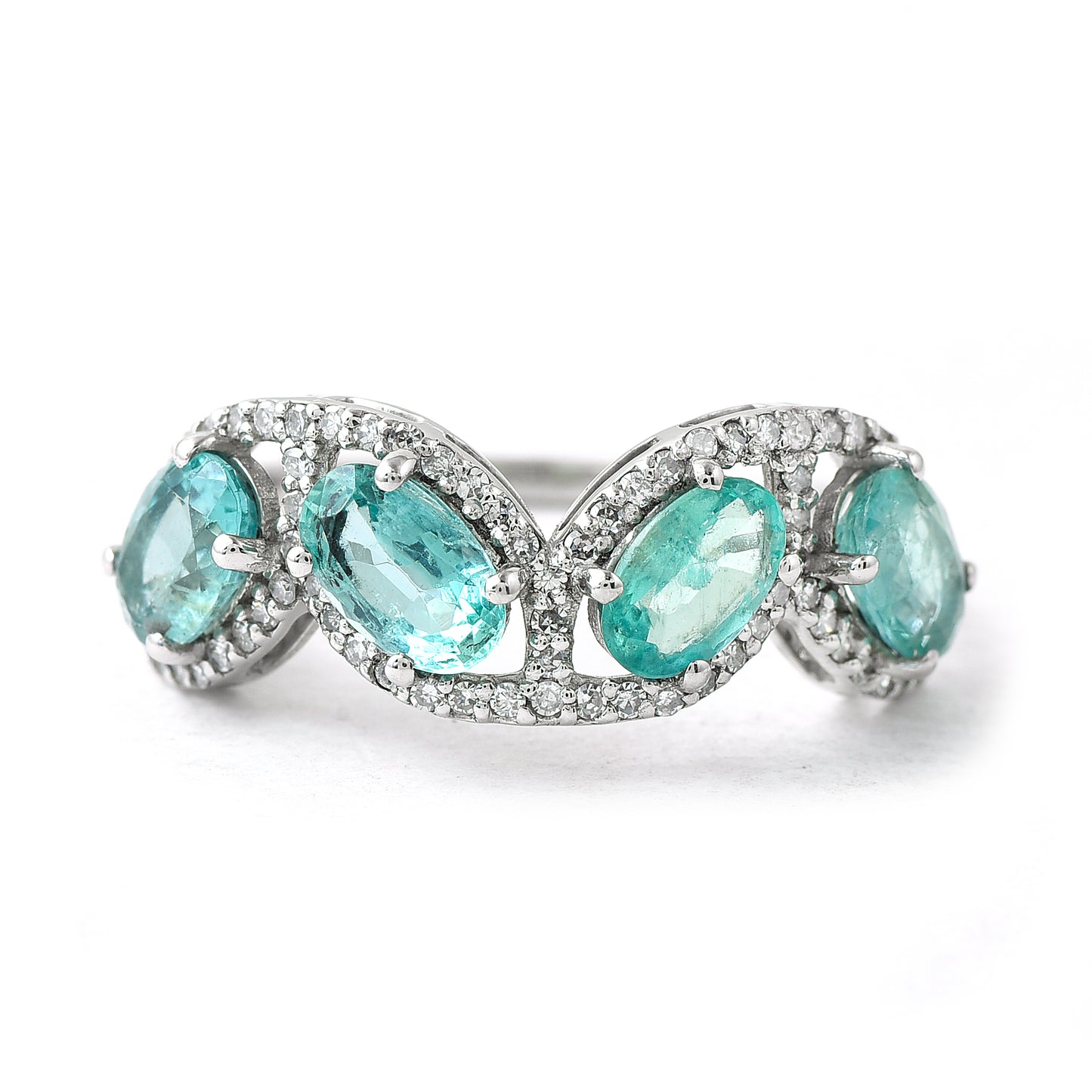 3.19 Ct Oval Mixed Cut Natural Emerald 950 Platinum Ring