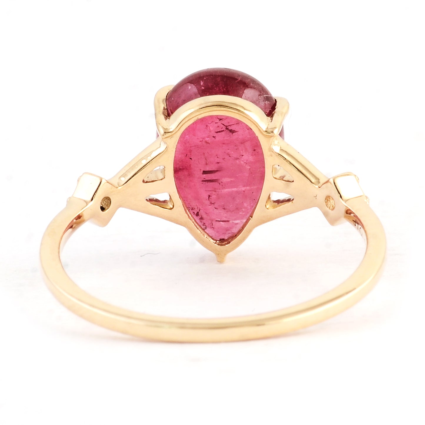 3.74 Ct Pear Tourmaline 14K Gold Ring
