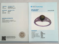 1.85 Ct Oval Mixed Cut Natural Green Sapphire 950 Platinum Ring