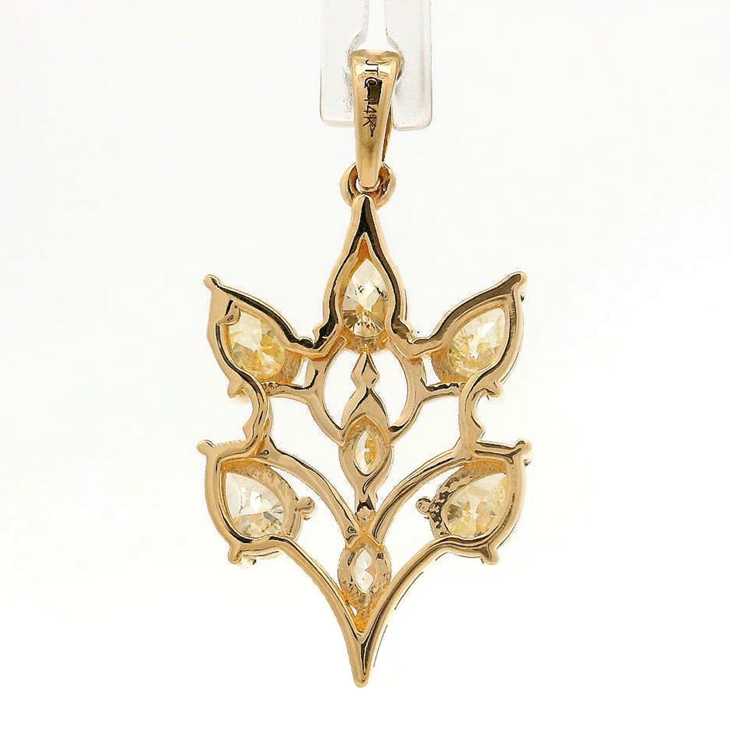 1.09 Ct Pear Diamond 14K Gold Pendant