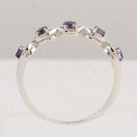 0.45 Ct Round Amethyst 925 Sterling Silver Ring