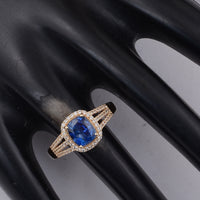 1.69 Ct Cushion Sapphire 9K Gold Ring