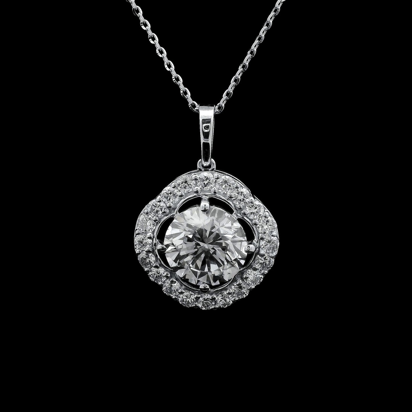 2.73 Carats Lab Grown Diamond 14K Gold Pendant