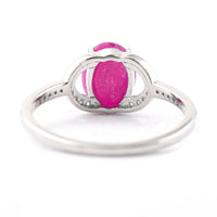 1.27 Ct Oval Mixed Cut Natural Ruby 950 Platinum Ring