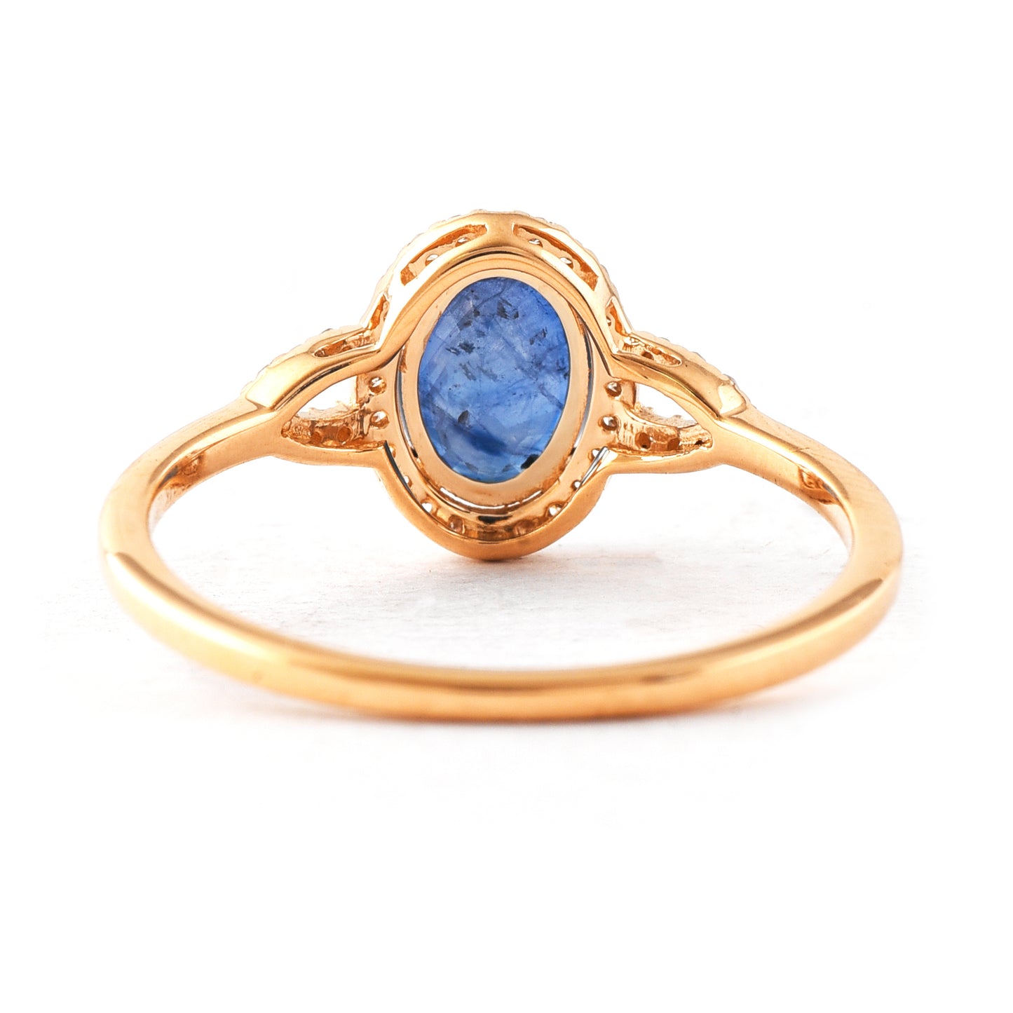 1.38 Ct Oval Mixed Cut Natural Sapphire 14K Gold Ring