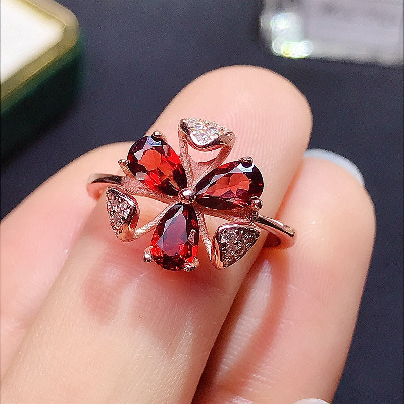 Garnet 925 Sterling Silver Ring