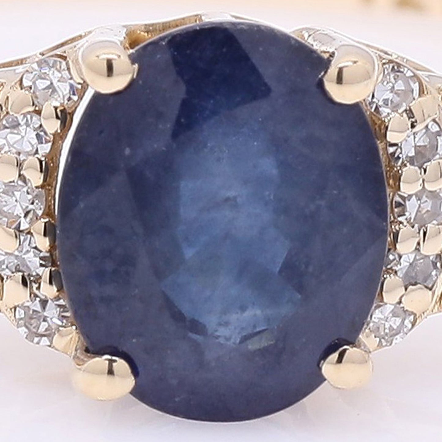 1.26 Ct Oval Mixed Cut Natural Sapphire 14K Gold Ring