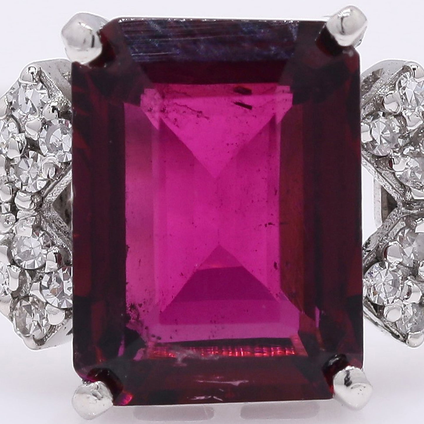 1.52 Ct Octagon Step Cut Natural Tourmaline 950 Platinum Ring