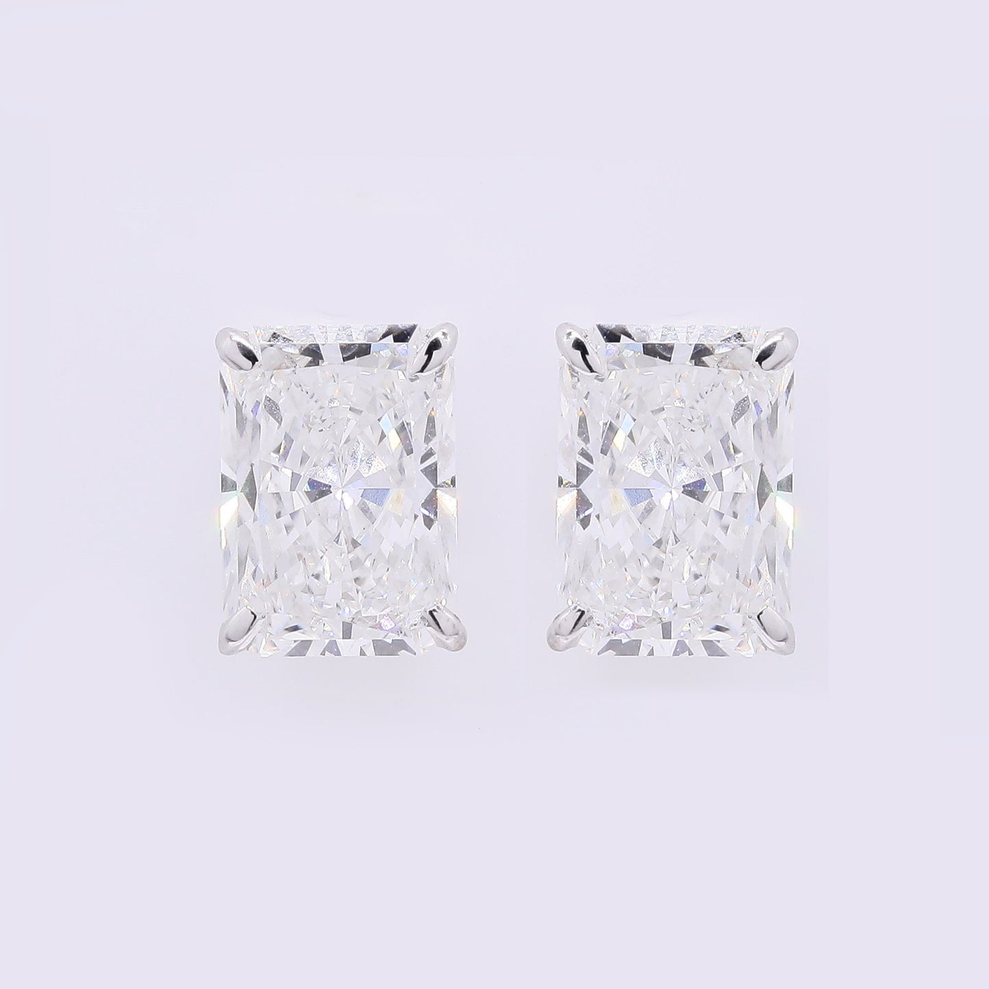 3.80 Carats Lab Grown Diamond 14K Gold Earrings