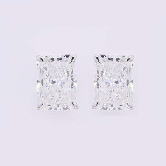 3.80 Carats Lab Grown Diamond 14K Gold Earrings