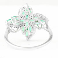 1.21 Ct Marquise Mixed Cut Natural Emerald 950 Platinum Ring