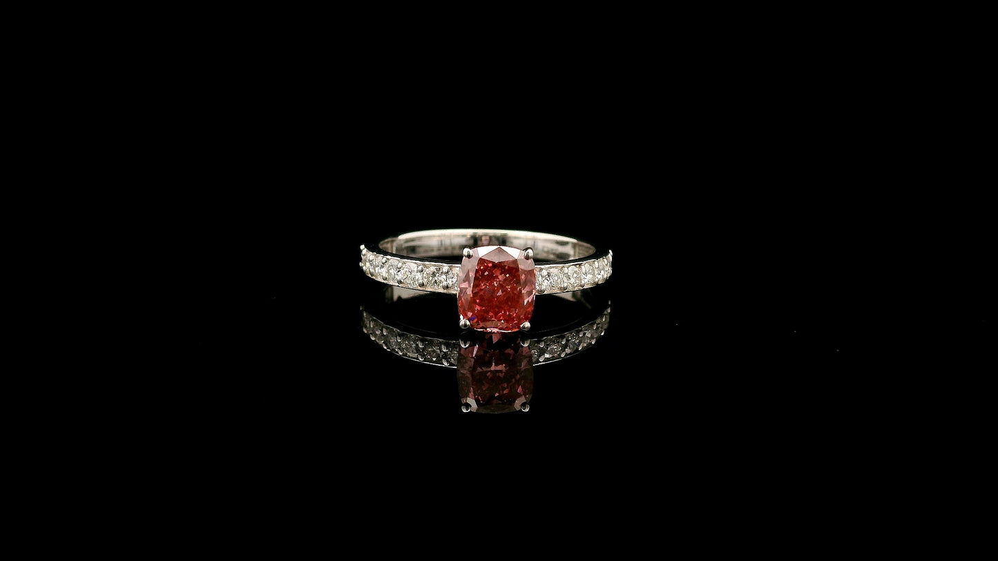 1.37 Carats Pink Lab Grown Diamond 14K Gold Ring