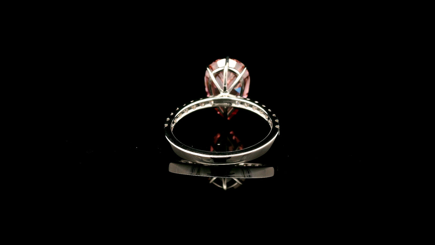 5.45 Carats Pink Lab Grown Diamond 14K Gold Ring