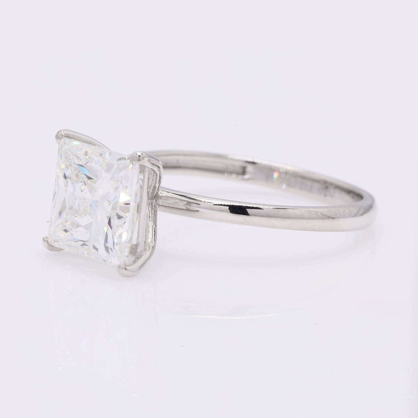 2.99 Ct Princess Cut Lab Grown Diamond 950 Platinum Ring
