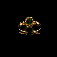 1.42 Ct Octagon Step Cut Natural Emerald 14K Gold Ring