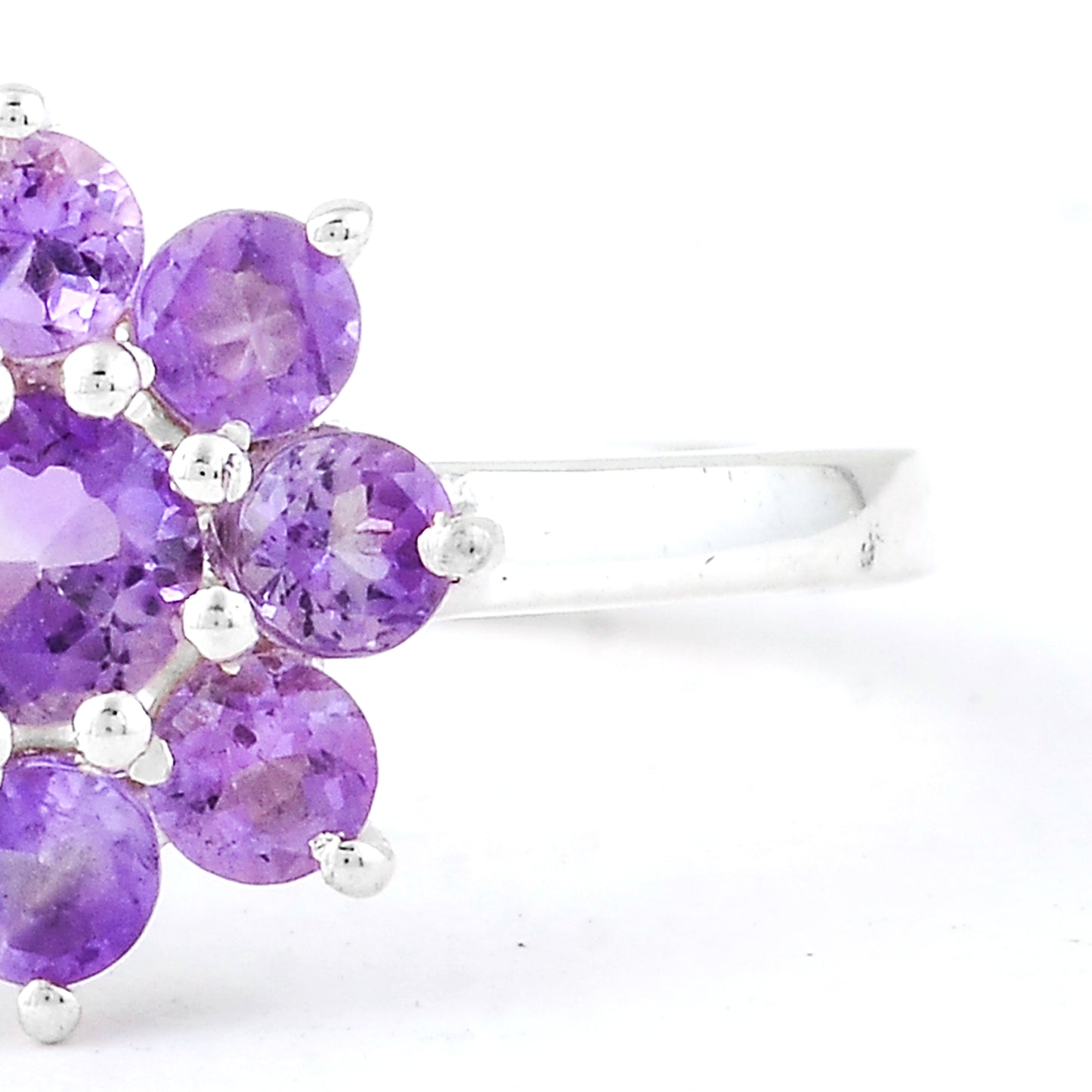 0.25 Ct Round Amethyst, 925 Sterling Silver Ring