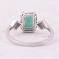 1.32 Ct Octagon Step Cut Natural Emerald 950 Platinum Ring