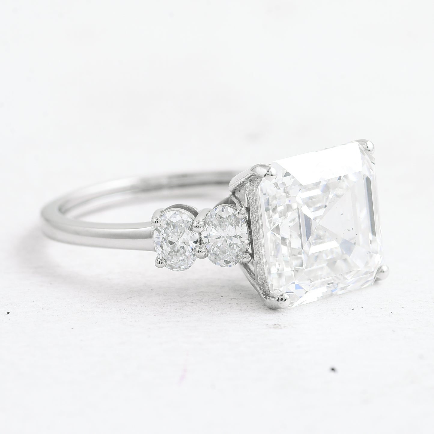 5.74 Ct Asscher Lab Grown Diamond 950 Platinum Ring