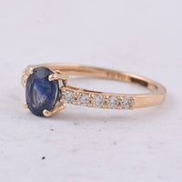 1.44 Ct Oval Natural Sapphire 14K Gold Ring