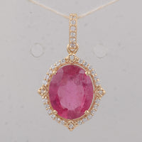 2.69 Ct Oval Tourmaline 9K Gold Pendant