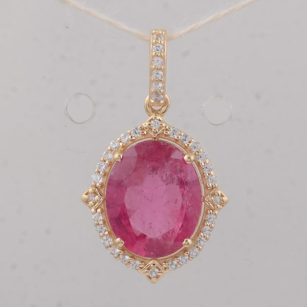2.69 Ct Oval Tourmaline 9K Gold Pendant
