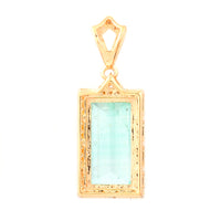 3.34 Ct Octagon Step Cut Natural Emerald 14K Gold Pendant