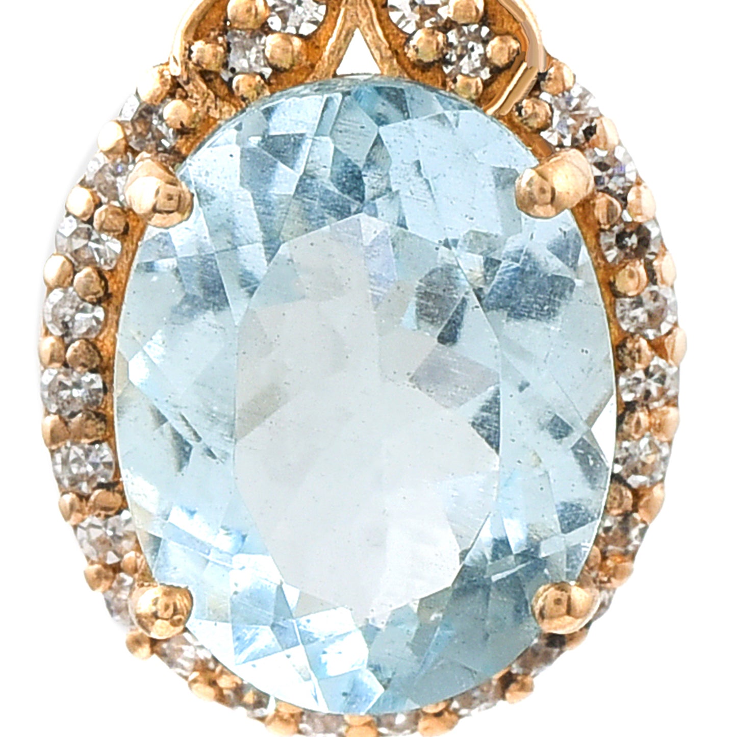 1.79 Ct Oval Aquamarine 14K Gold Pendant