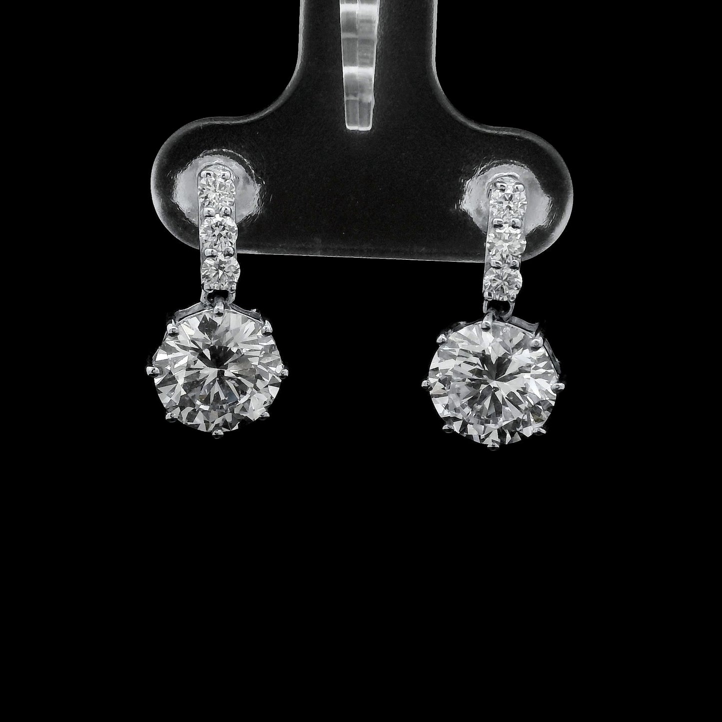 3.52 Ct Round Lab Grown Diamond 14K Gold Earrings