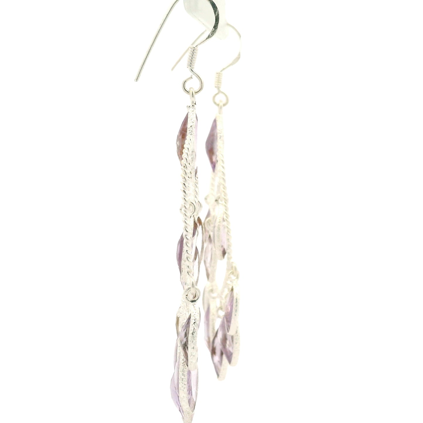 25.25 Ct Amethyst 925 Sterling Silver Earrings