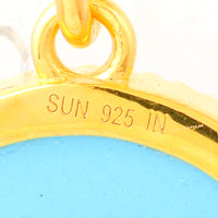 7.74 Ct Round Turquoise 925 Sterling Silver Pendant