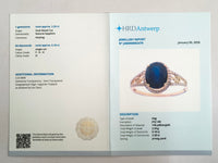 2.44 Ct Oval Mixed Cut Natural Sapphire 14K Gold Ring