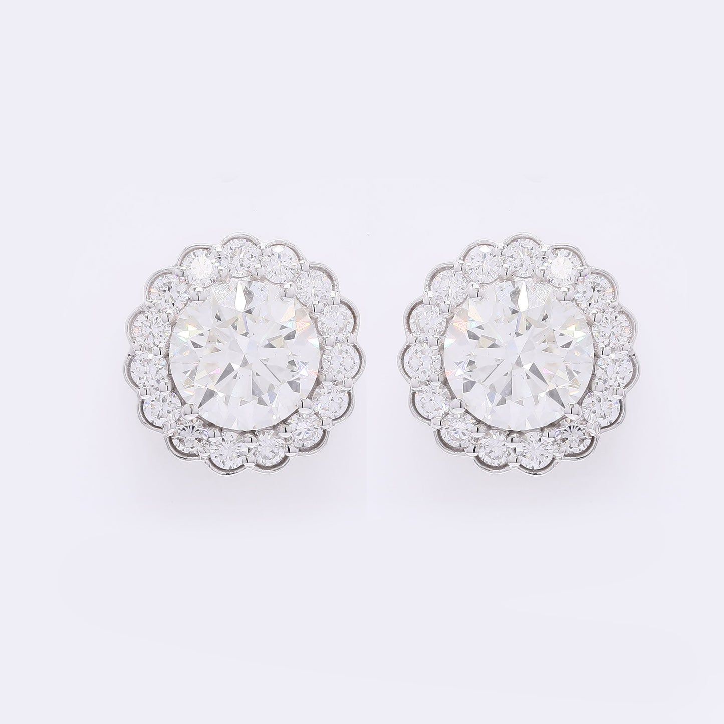 3.92 Carats Lab Grown Diamond 14K Gold Earrings