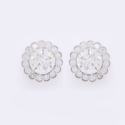 3.92 Carats Lab Grown Diamond 14K Gold Earrings