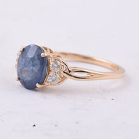 2.62 Ct Oval Natural Sapphire 14K Gold Ring