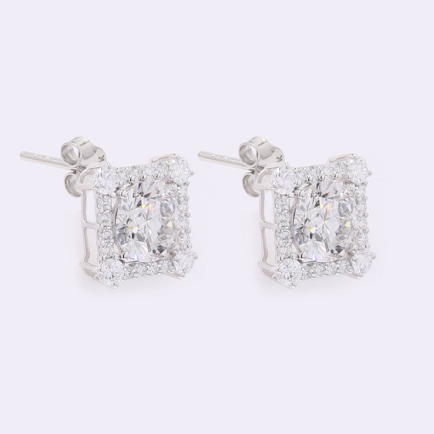 4.15 Carats Lab Grown Diamond 14K Gold Earrings