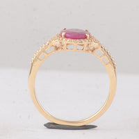 2.09 Ct Oval Ruby 9K Gold Ring