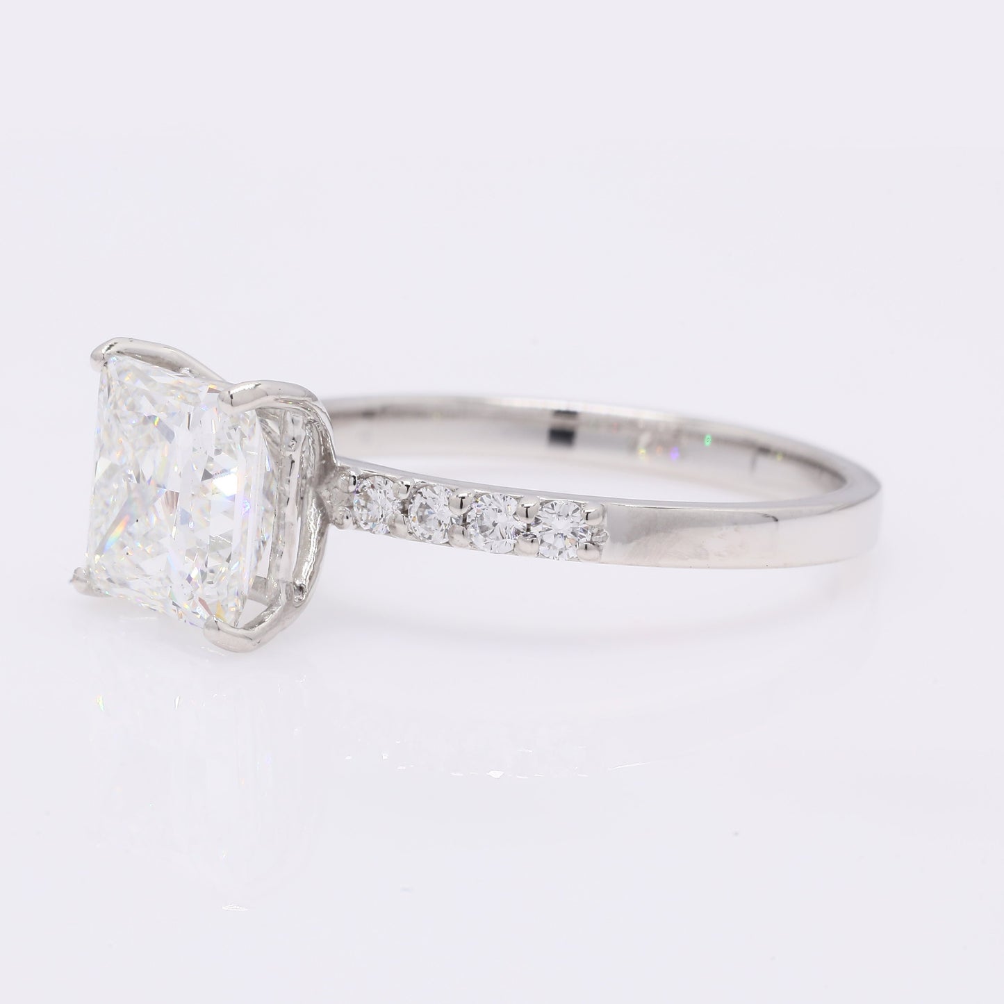 2.49 Ct Princess Cut Lab Grown Diamond 950 Platinum Ring