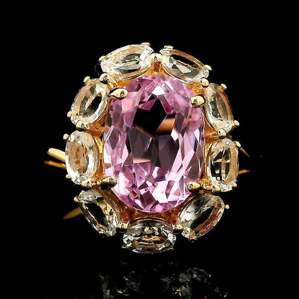 5.92 Ct Oval Kunzite 14K Gold Ring