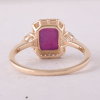 2.94 Ct Octagon Ruby 9K Gold Ring