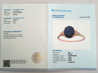 2.49 Ct Oval Mixed Cut Natural Sapphire 14K Gold Ring