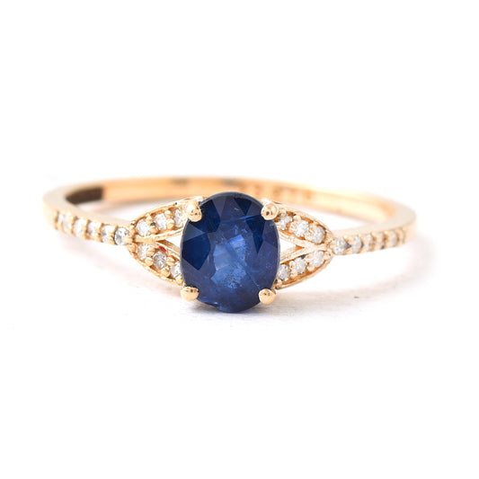 1.14 Ct Oval Sapphire 14K Gold Ring