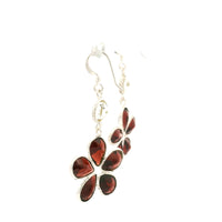 12.25 Ct Garnet, White Topaz 925 Sterling Silver Earrings