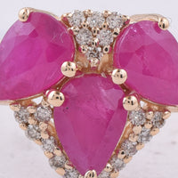 2.00 Ct Pear Natural Ruby 14K Gold Ring