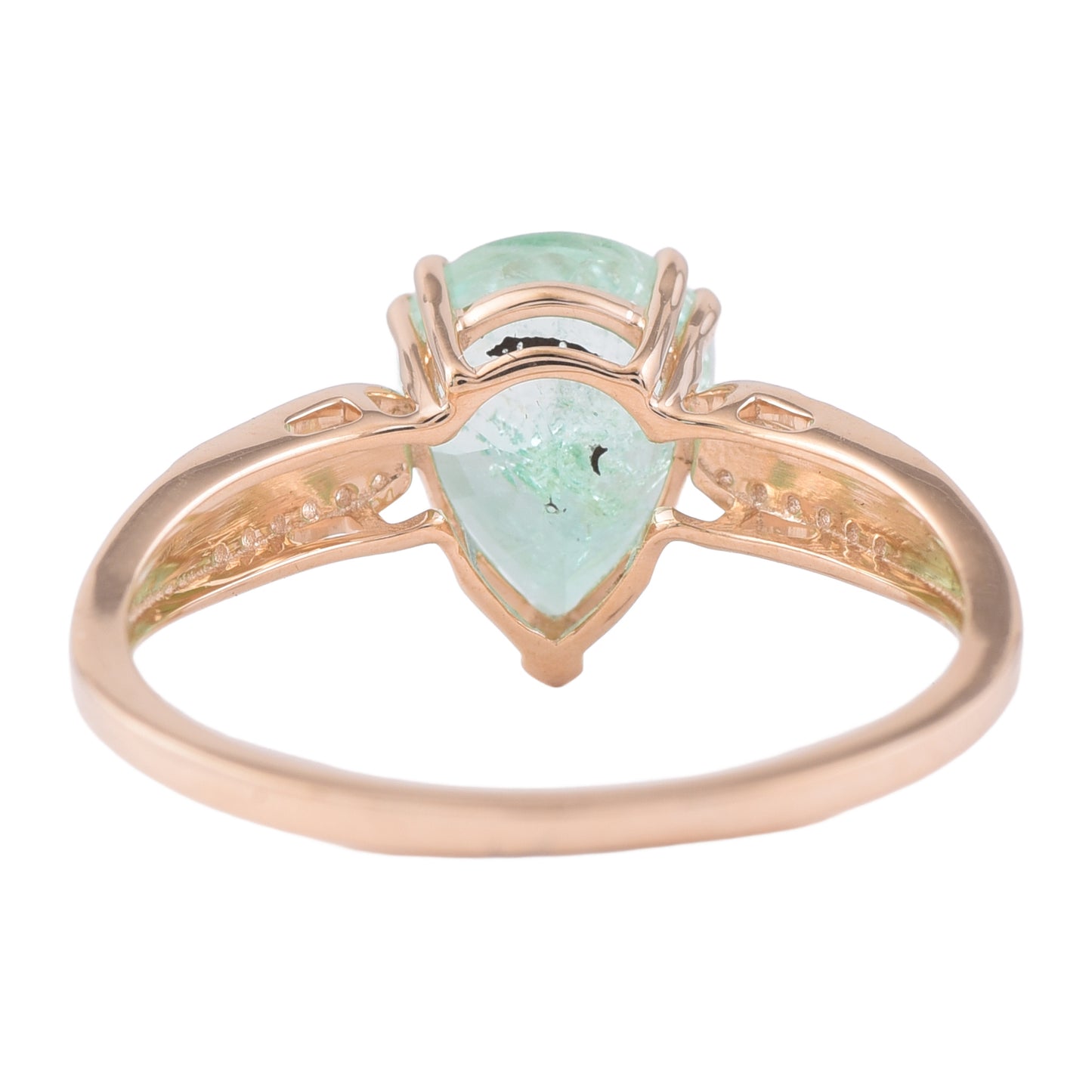 2.02 Ct Pear Emerald 9K Gold Ring