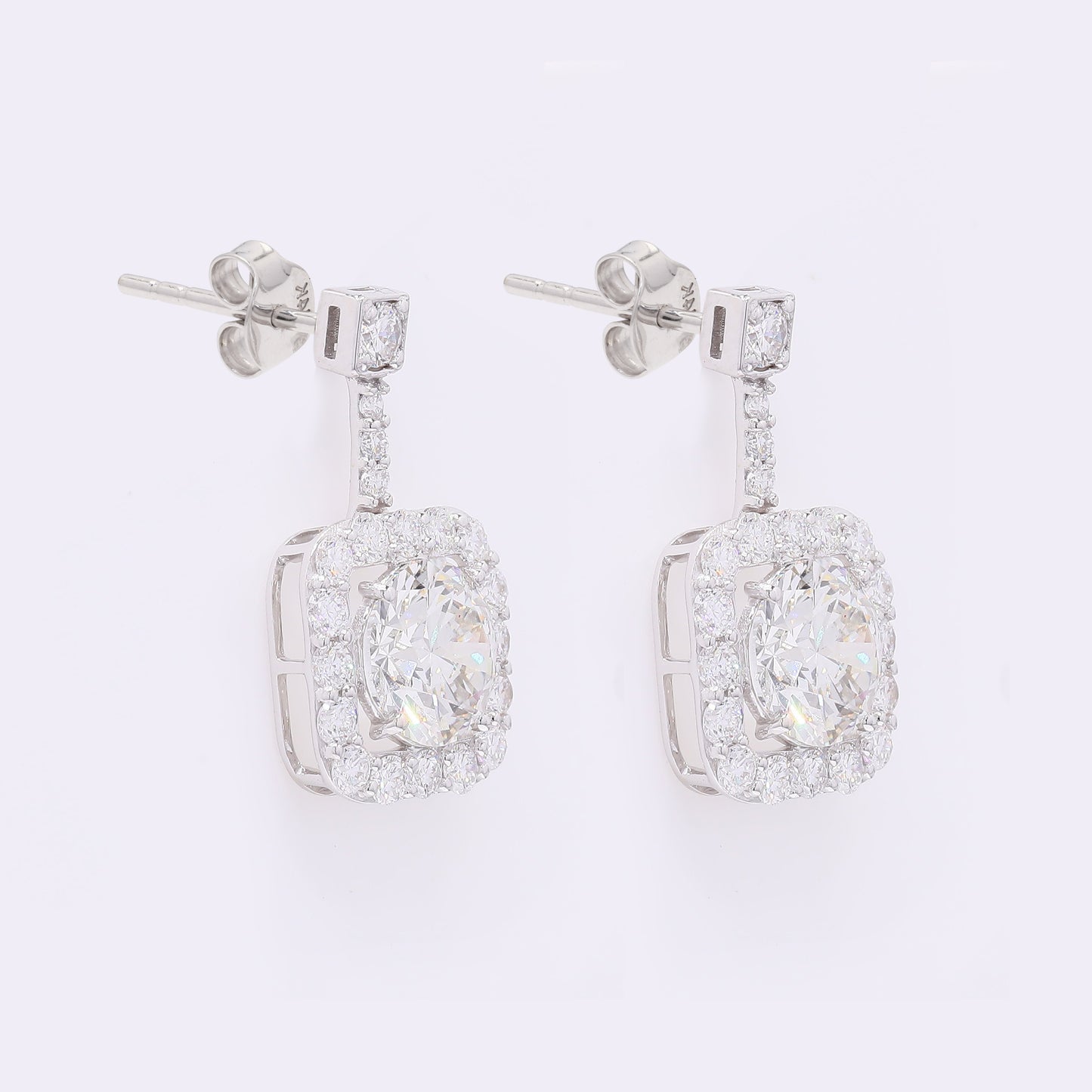 4.37 Carats Lab Grown Diamond 14K Gold Earrings
