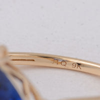 1.65 Ct Cushion Sapphire 9K Gold Ring