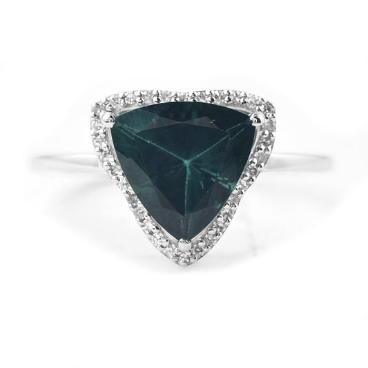 2.57 Ct Triangle Mixed Cut Natural Tourmaline 950 Platinum Ring