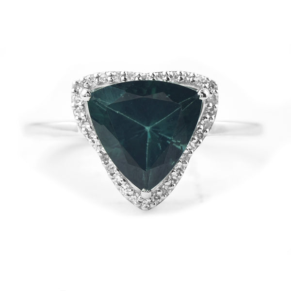 2.57 Ct Triangle Mixed Cut Natural Tourmaline 950 Platinum Ring