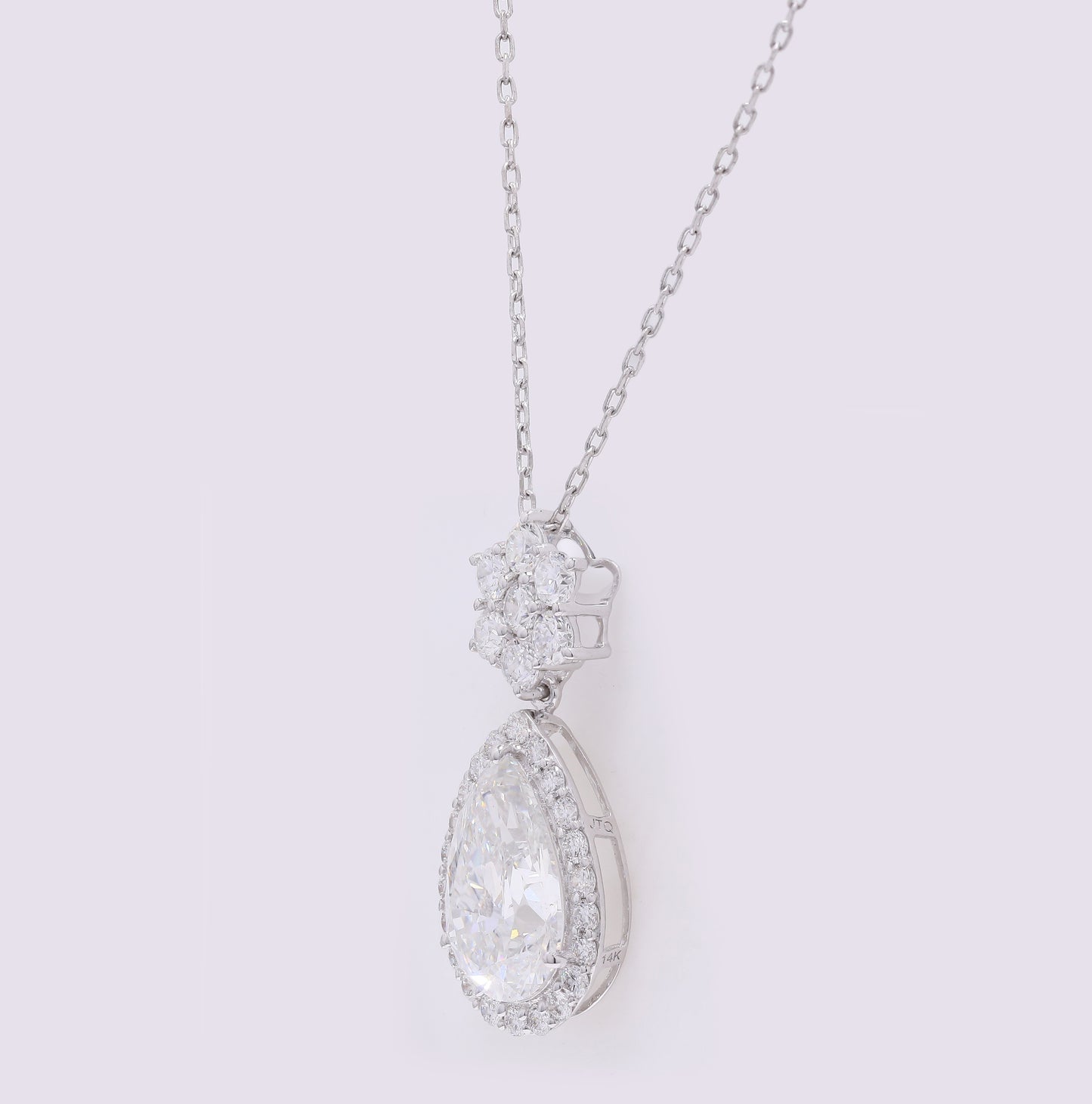 3.52 Carats Lab Grown Diamond 14K Gold Pendant