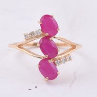 2.42 Ct Oval Natural Ruby 14K Gold Ring